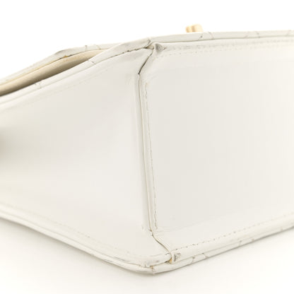Chanel Glazed Calfskin Stitched Mini Square Flap White 9 of 14