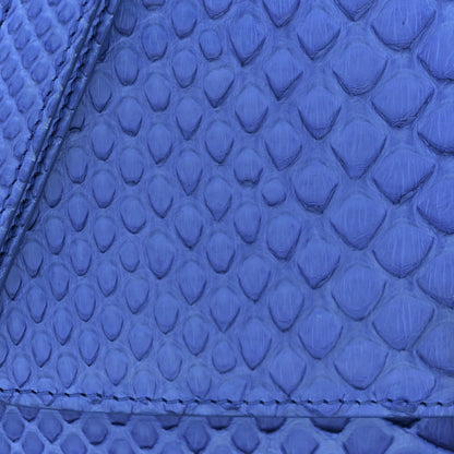 Celine Snakeskin Medium Classic Box Flap Blue 7 of 12