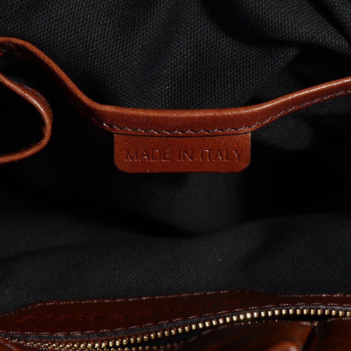 Bridle Calfskin House Check Large Whipstitch Tote Dark Tan