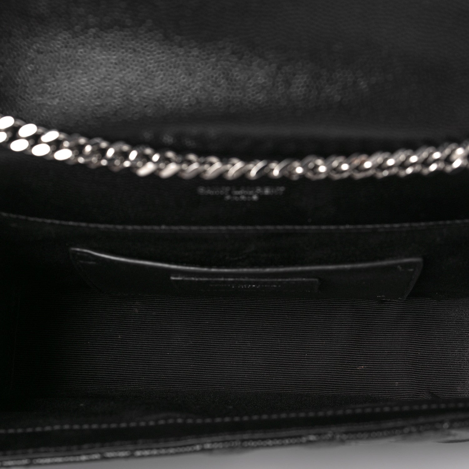Saint Laurent Grain De Poudre Textured Mixed Matelasse Triquilt Small Monogram Satchel Black 4 of 9