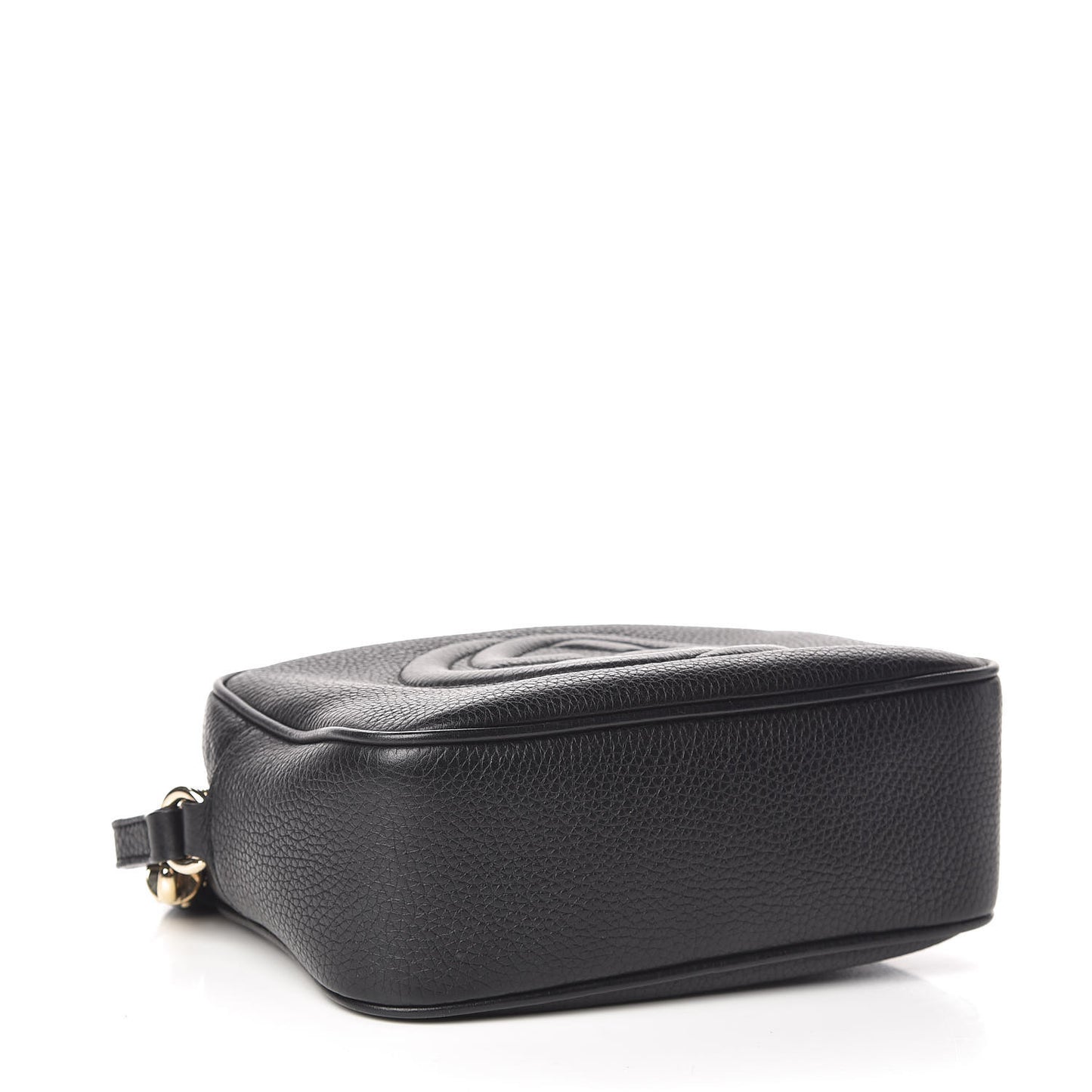 Pebbled Calfskin Small Soho Disco Bag Black