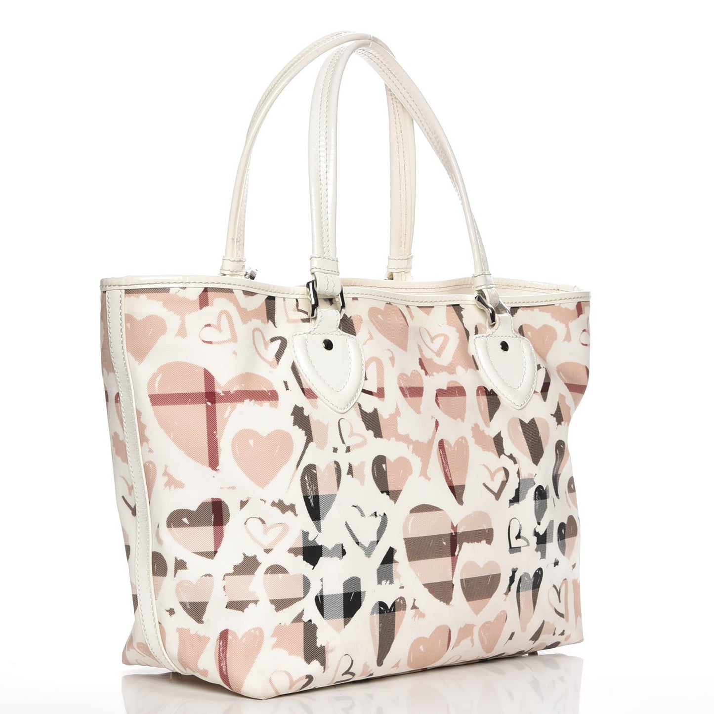 Nova Check Heart Tote White