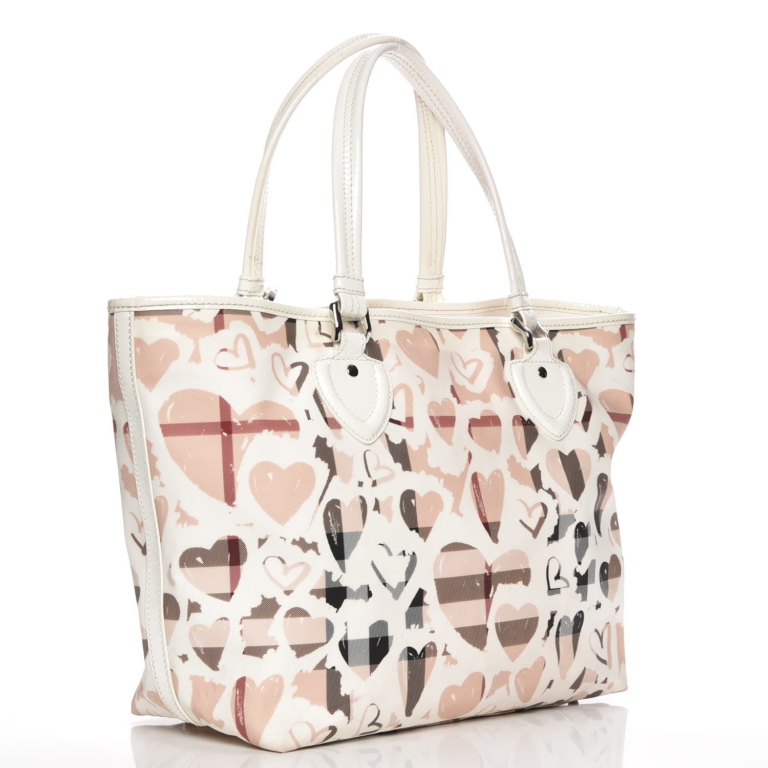 Burberry Nova Check Heart Tote White 3 of 13