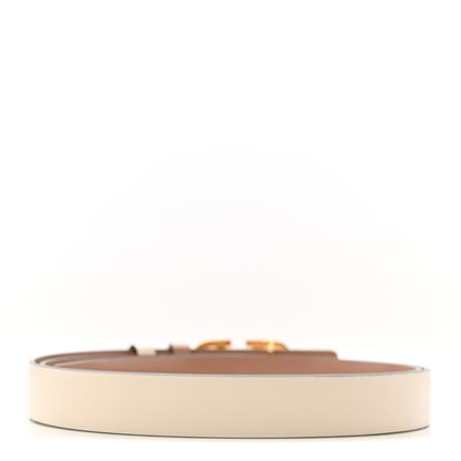 Valentino Garavani Glossy Calfskin VLogo Reversible 20mm Belt 85 34 Light Ivory Rose Cannelle 2 of 6
