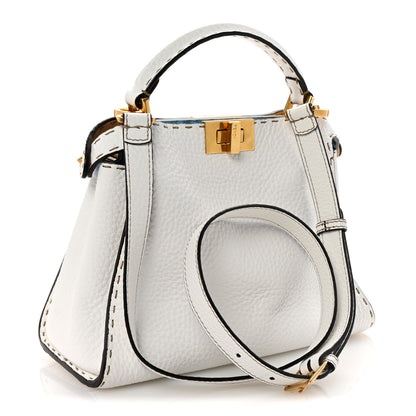 Fendi Cuoio Romano Selleria Medium Peekaboo Iconic Essentially Satchel White Papiro Pool 3 of 9