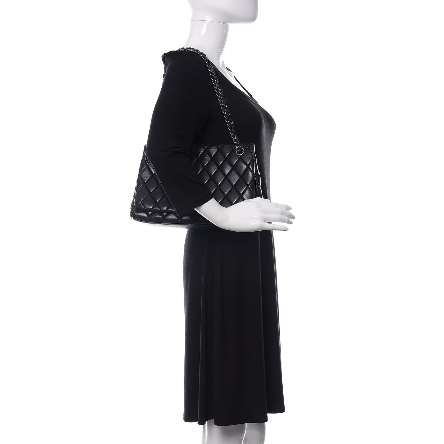Lambskin Large New Bubble Flap Black