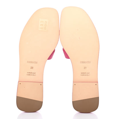 Hermes Epsom Oran Sandals 39 Rouge Azalee 5 of 8