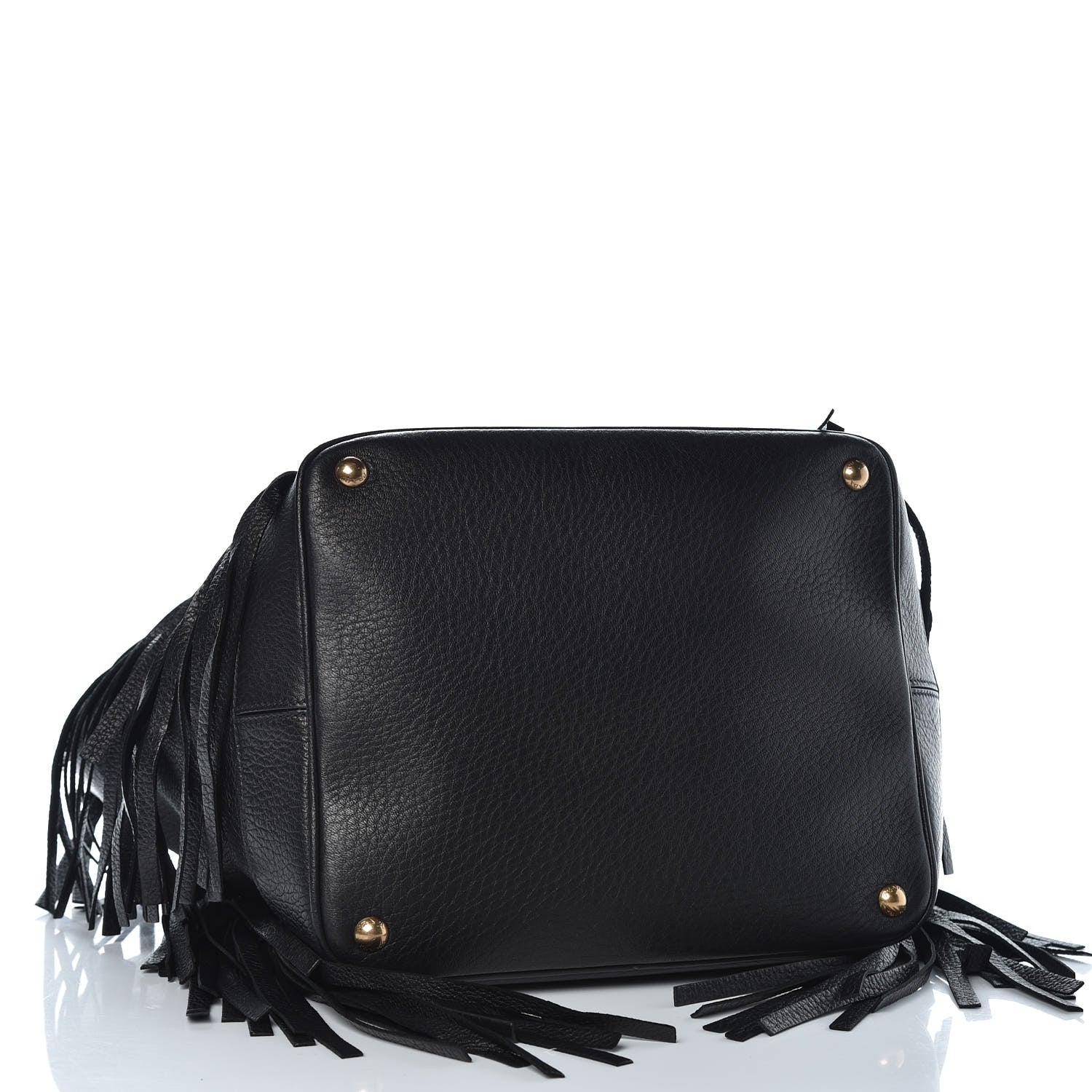 Prada Cervo Deerskin Fringe Tote Black 4 of 7