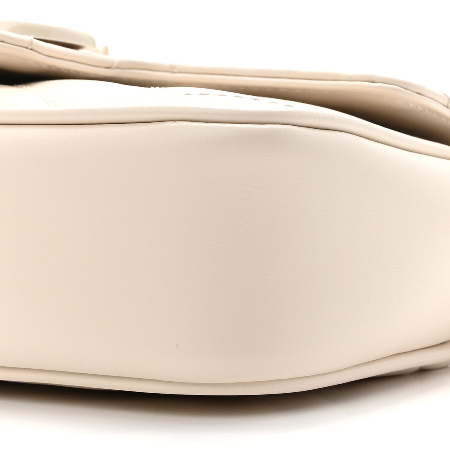 Gucci Calfskin Matelasse Monochrome GG Marmont Chain Belt Bag Mystic White 9 of 9