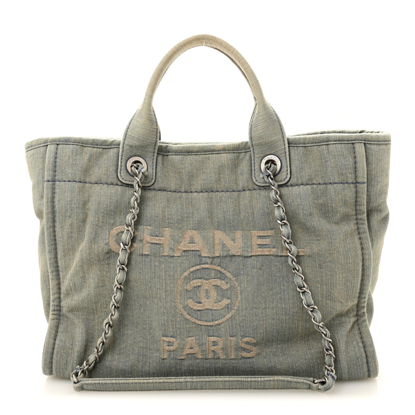 Denim Small Deauville Tote  Light Blue