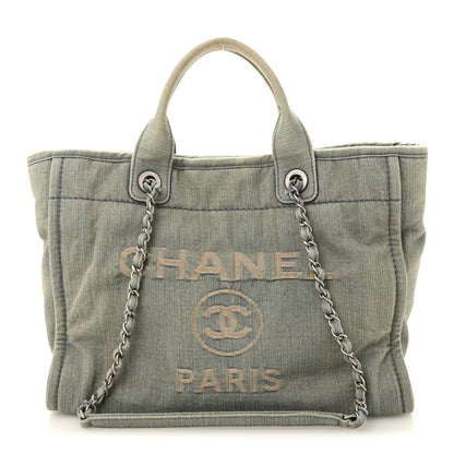 Chanel Denim Small Deauville Tote  Light Blue 1 of 12