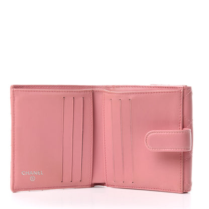 Chanel Lambskin Quilted Compact French Flap Wallet Pink 5 of 8