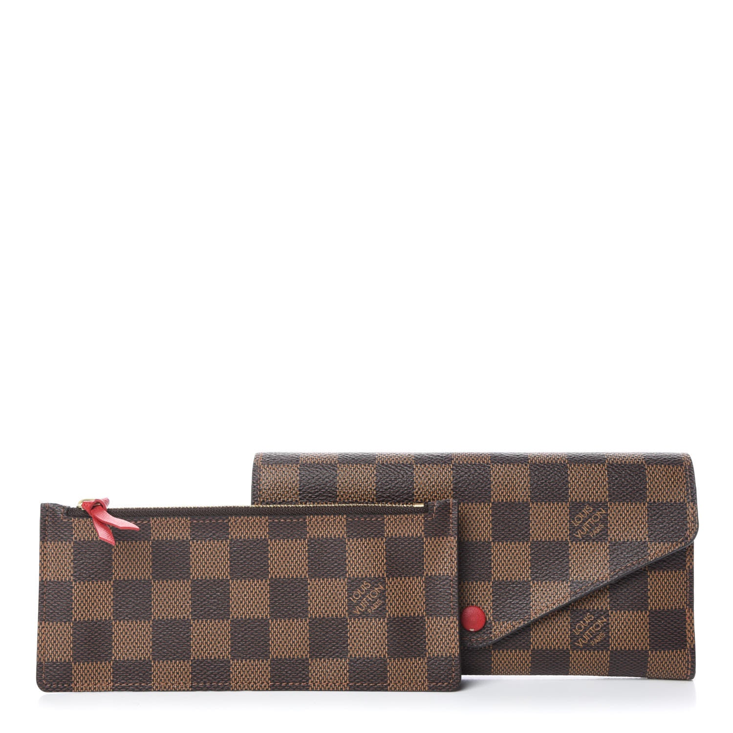 Louis Vuitton Damier Ebene Josephine Wallet Red 3 of 12