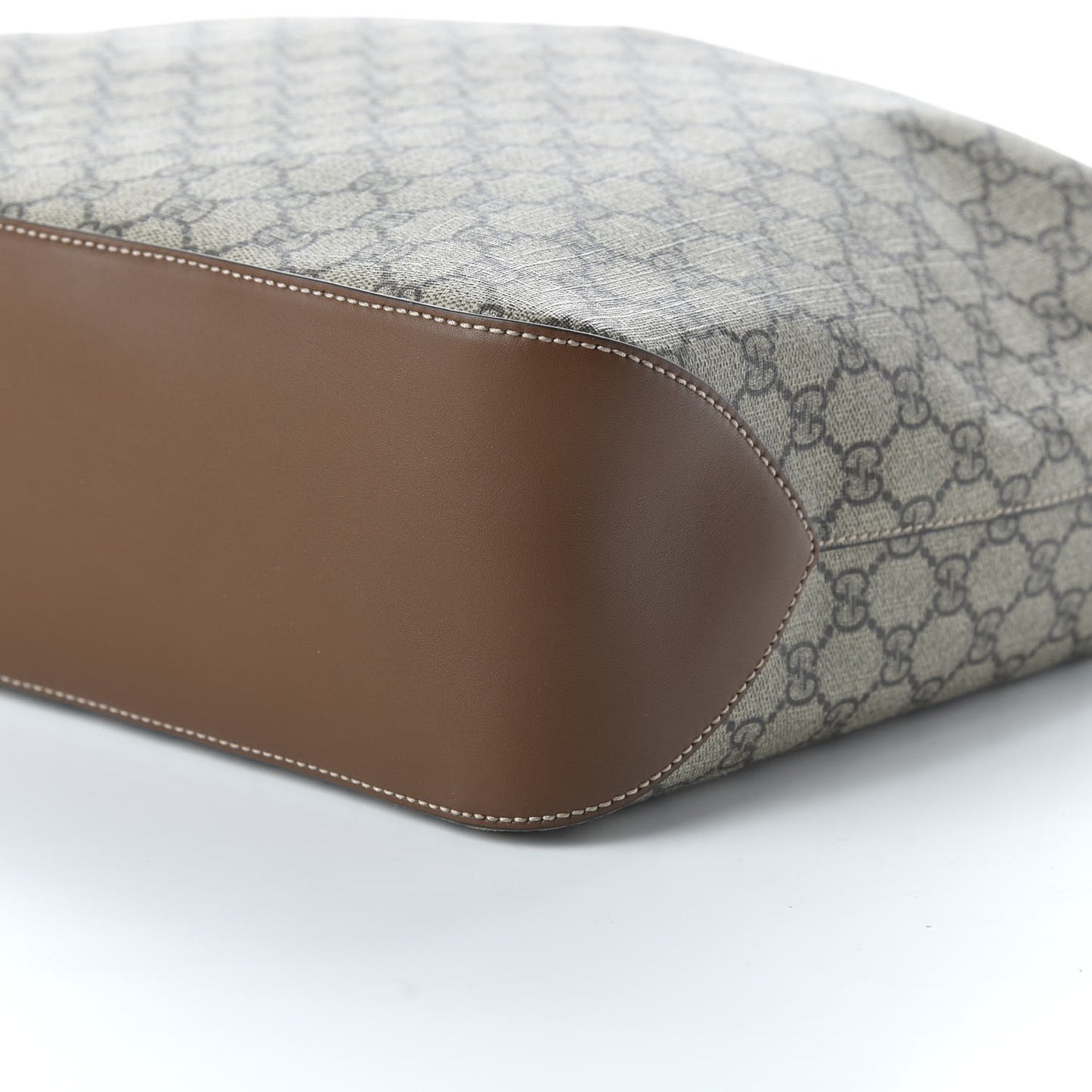 GG Supreme Monogram Large Linea A Hobo Light Brown