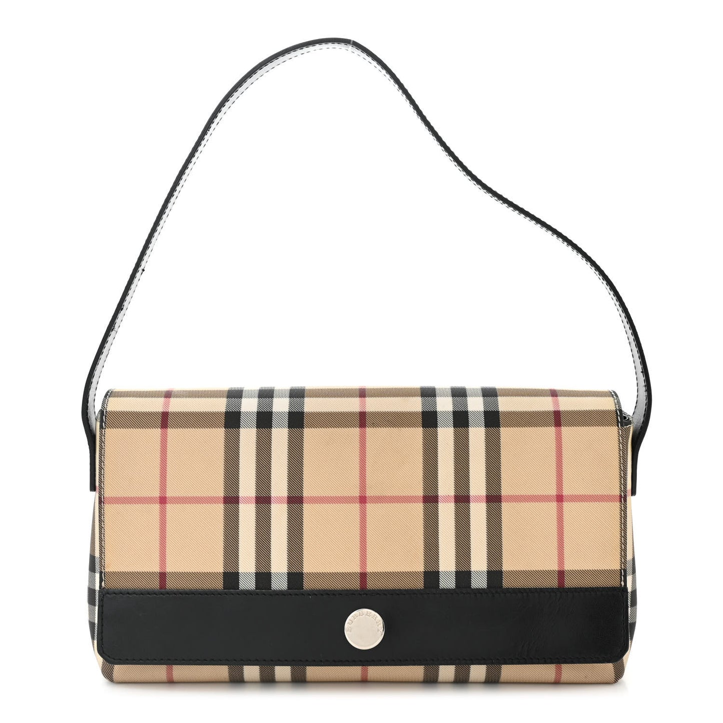 House Check Flap Shoulder Bag Black