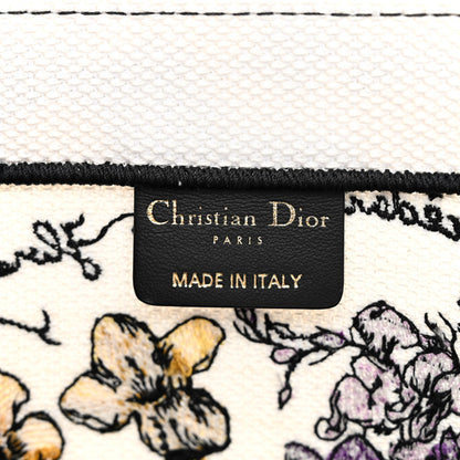 Christian Dior Canvas Embroidered Medium Florilegio Book Tote White Multicolor 6 of 10