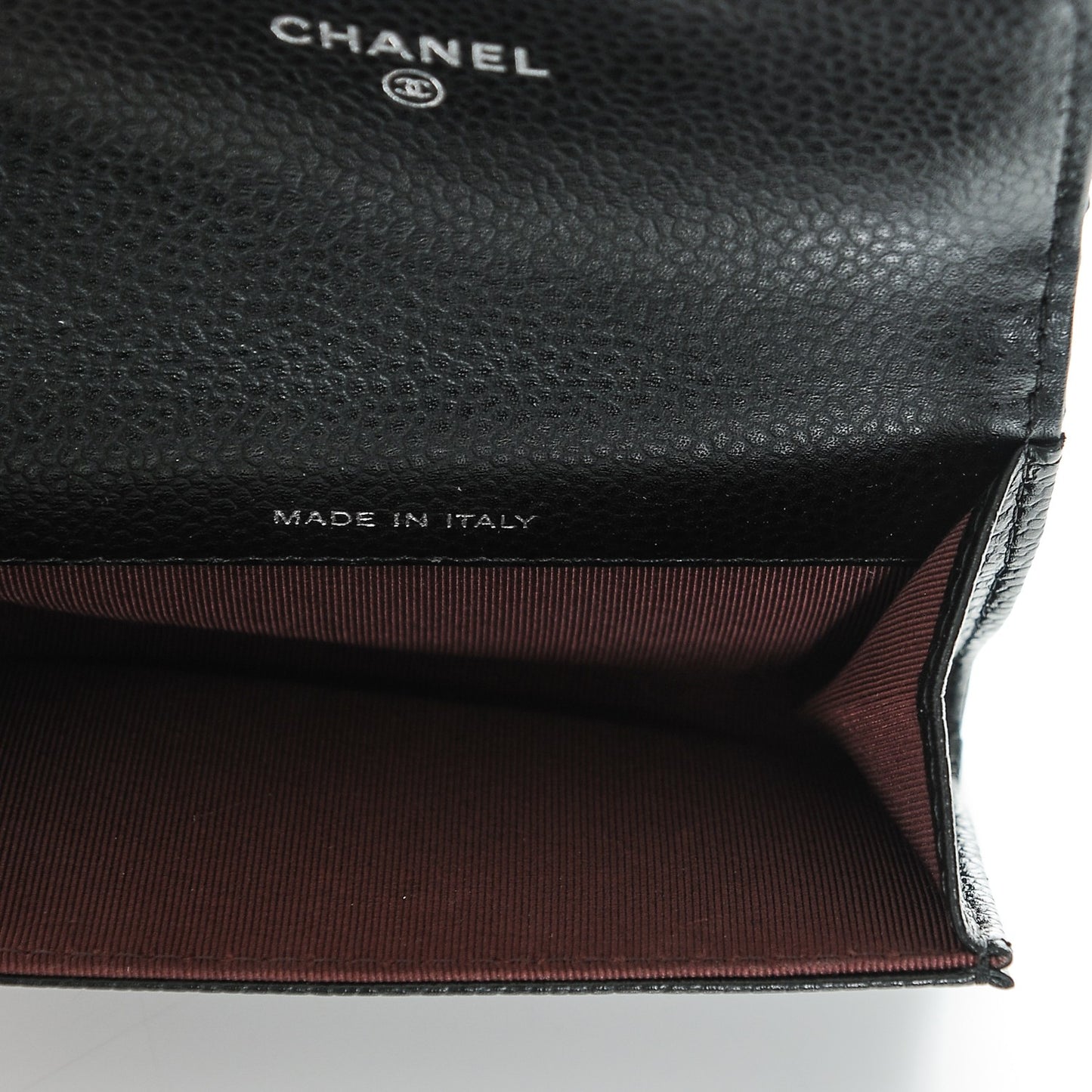Caviar Quilted Flap Card Holder Black