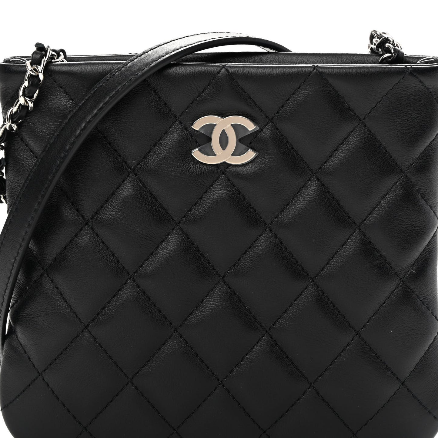 Lambskin Quilted Crossbody Bag Black