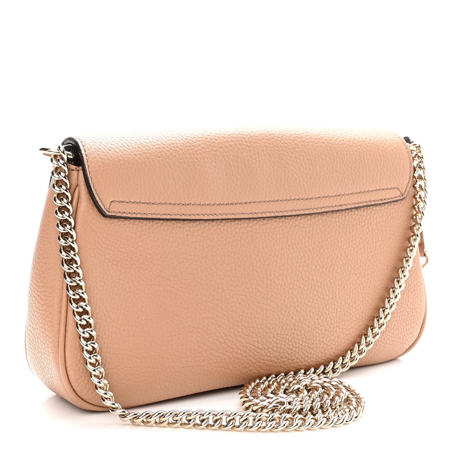 Pebbled Calfskin Medium Soho Flap Crossbody Camelia