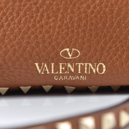Valentino Garavani Pebbled Calfskin Medium Rockstud Tote Light Cuir 9 of 11