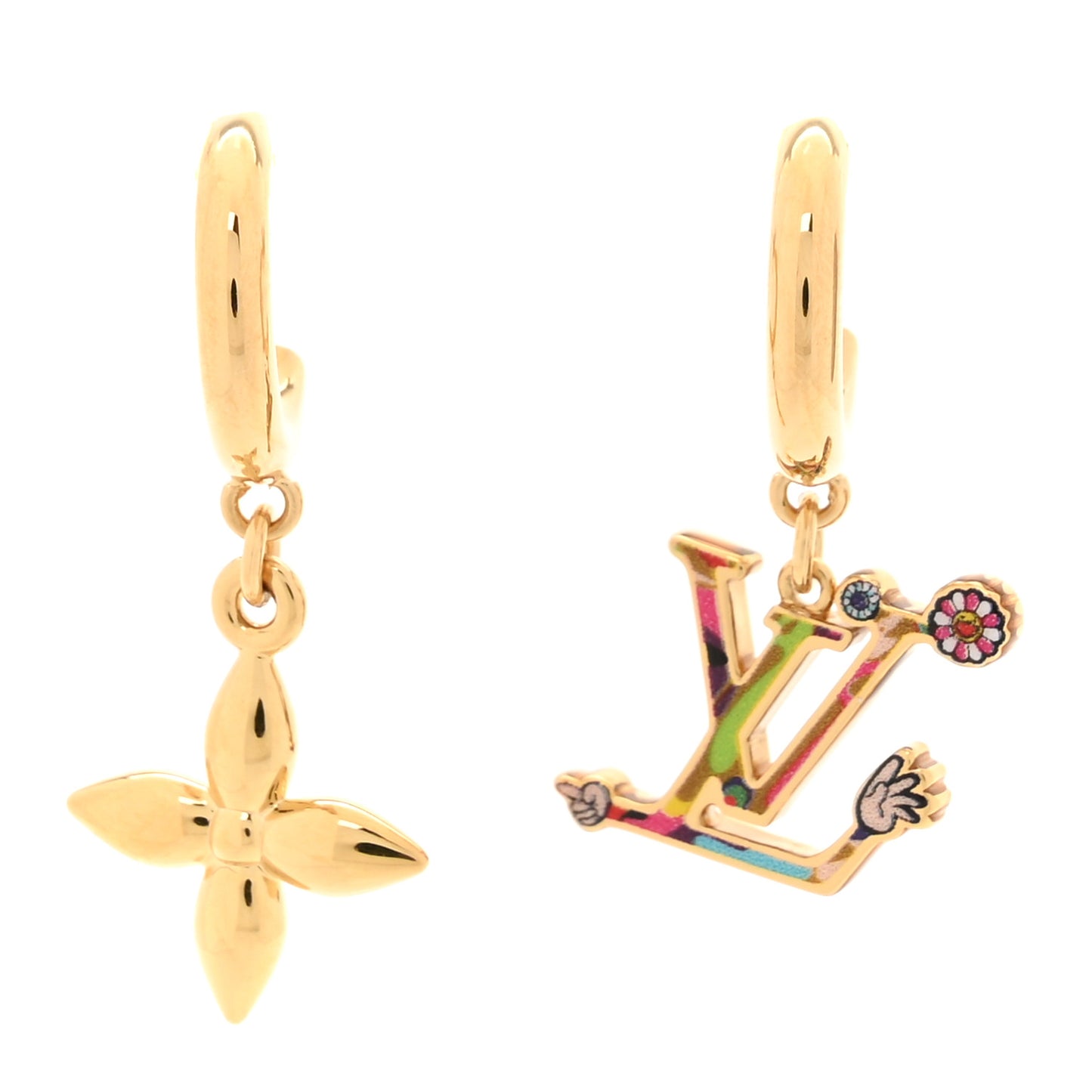 LV X TM Superflat Earrings Gold Multicolor