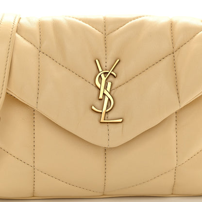 Saint Laurent Lambskin Quilted Toy Loulou Puffer Monogram Chain Satchel Jaune Pale 7 of 9