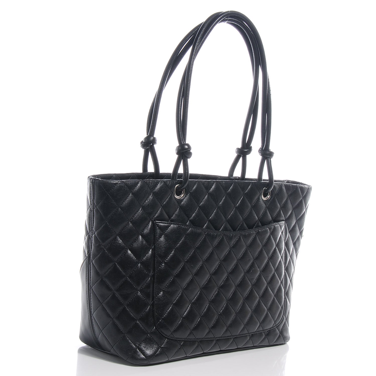 Chanel Calfskin Quilted Large Cambon Tote Black White 3 of 9