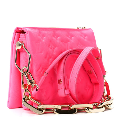 Louis Vuitton Calfskin Embossed Monogram Coussin BB Rose Fluo 3 of 10