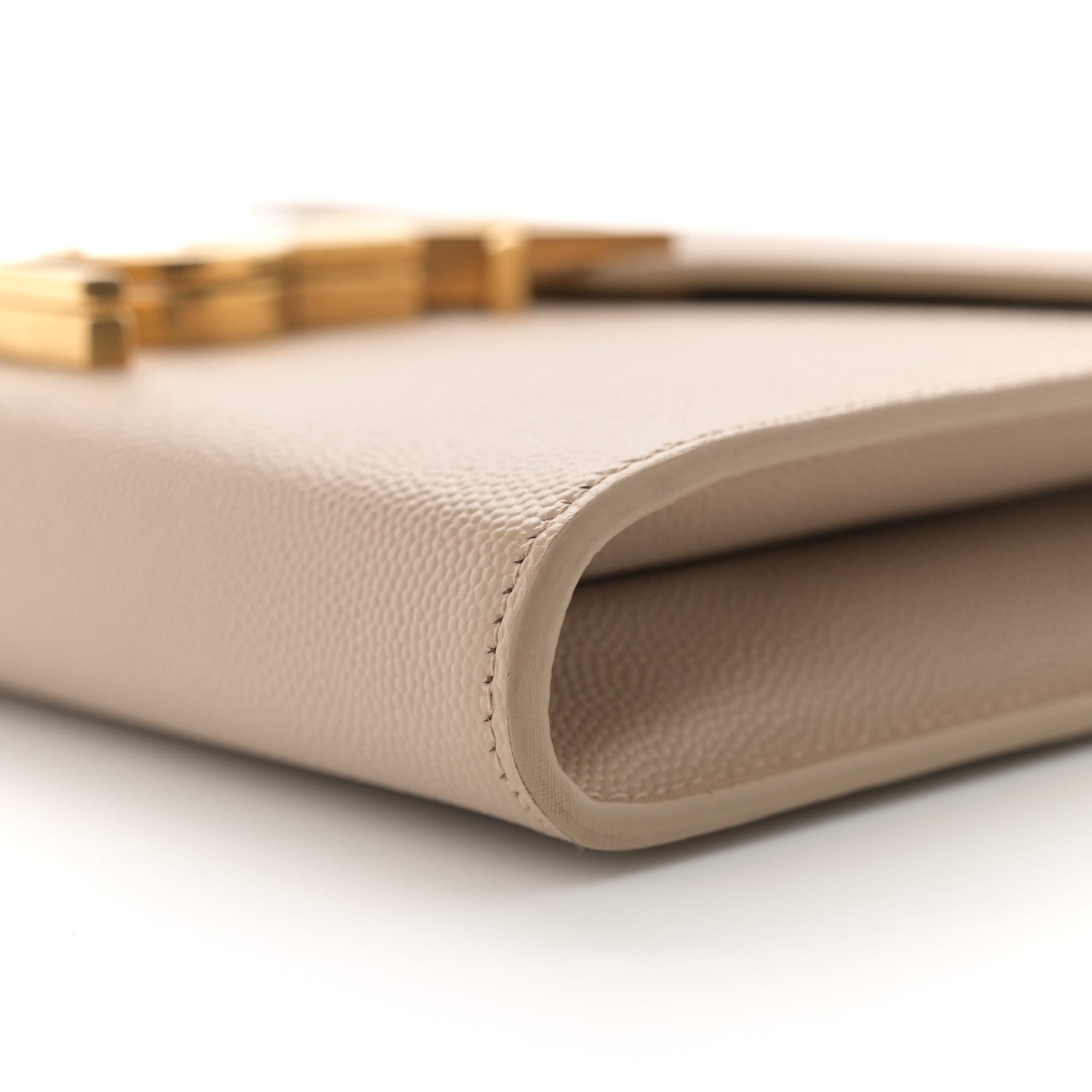 Saint Laurent Grain De Poudre Monogram Cassandra Chain Wallet Dark Beige 9 of 11