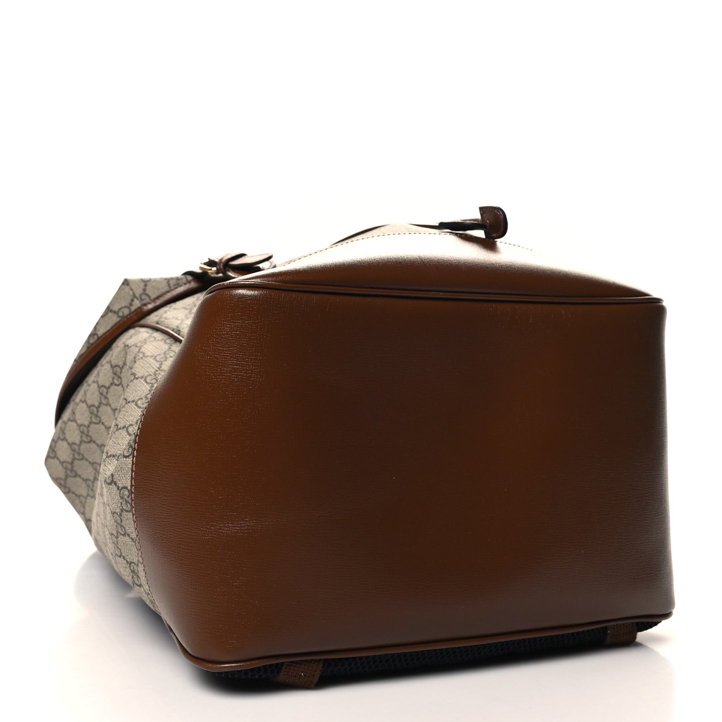 GG Supreme Monogram Azalea Calfskin Medium Retro Interlocking G Buckle Backpack Beige Ebony Brown Sugar