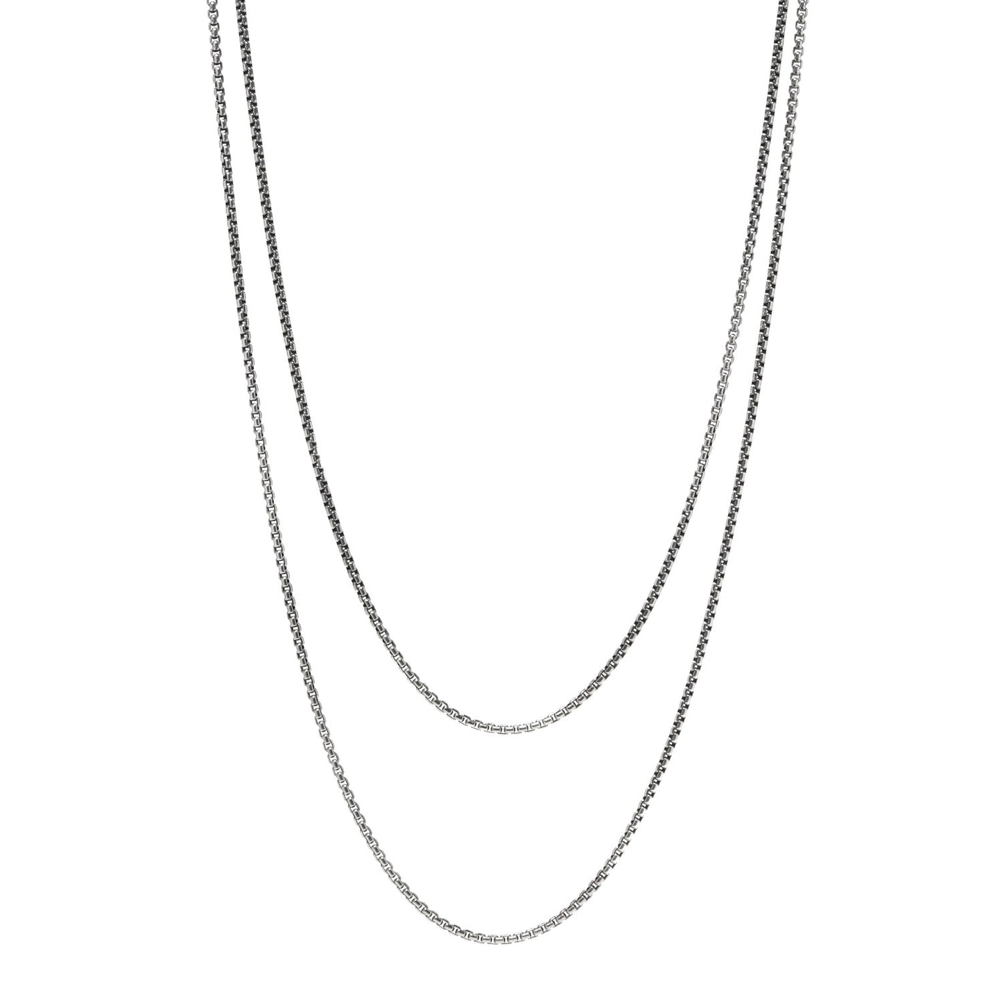 Sterling Silver 14K Yellow Gold 2.7mm Box Chain Necklace 72"