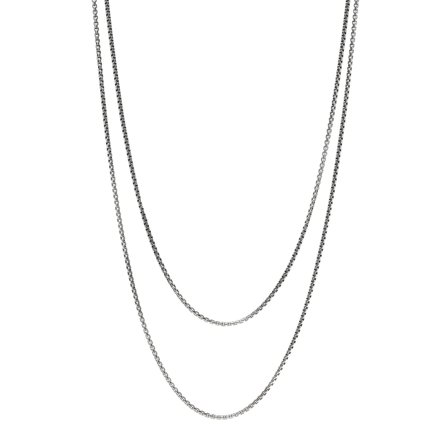 David Yurman Sterling Silver 14K Yellow Gold 2.7mm Box Chain Necklace 72" 1 of 4