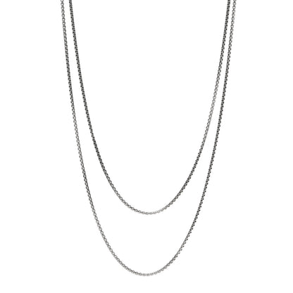 David Yurman Sterling Silver 14K Yellow Gold 2.7mm Box Chain Necklace 72" 1 of 4