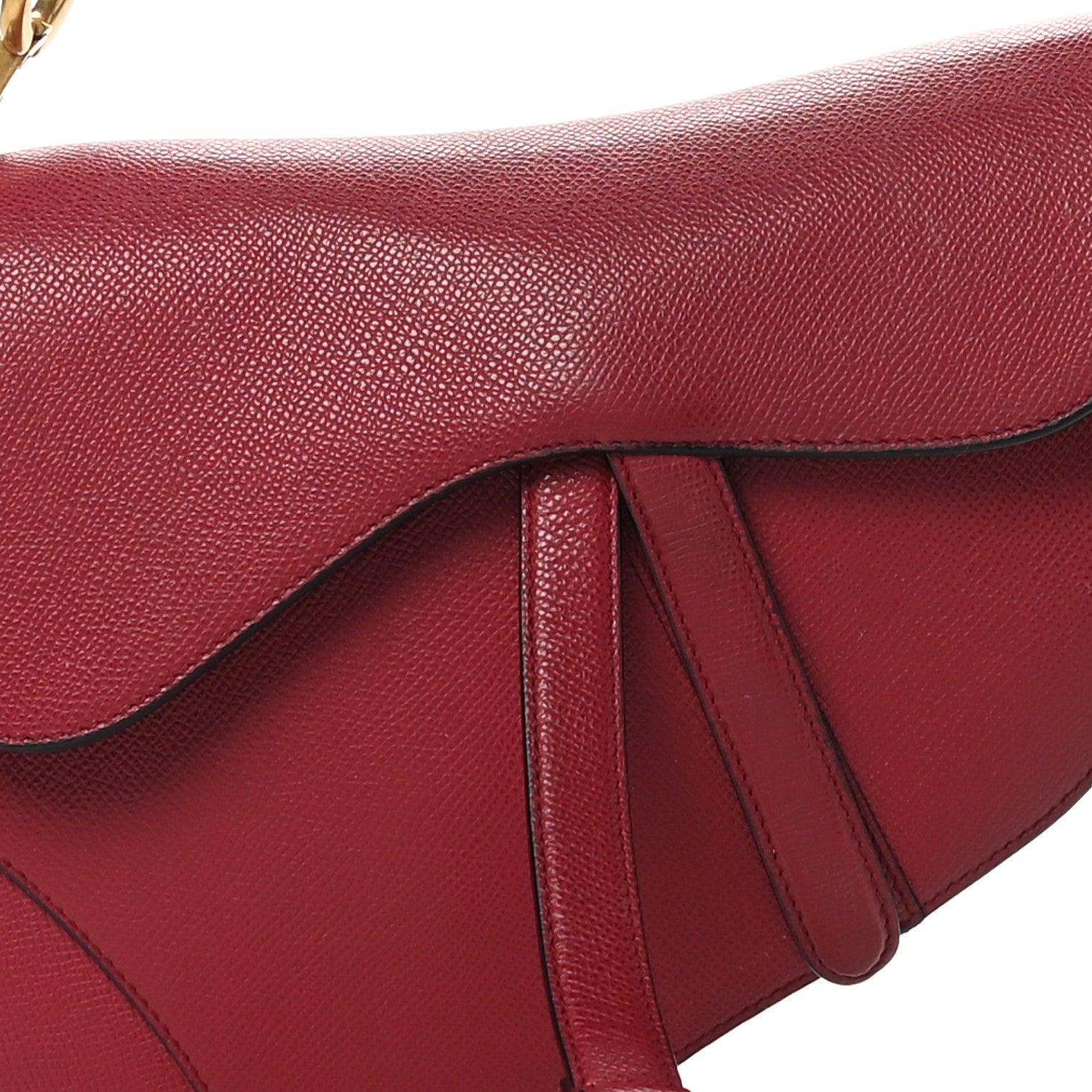 Christian Dior Grained Calfskin Saddle Bag Red 8 of 12