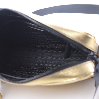 Prada Metallic Saffiano Wristlet Crossbody Platino 5 of 10