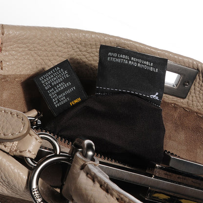 Fendi Cuoio Romano Selleria Medium Peekaboo Iconic Satchel Pietra Nocciola 10 of 10