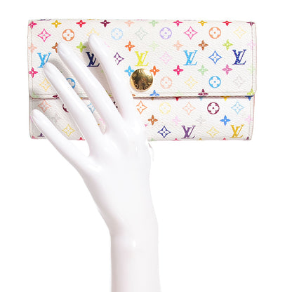 Louis Vuitton Monogram Multicolor Sarah Wallet White Orange 2 of 7