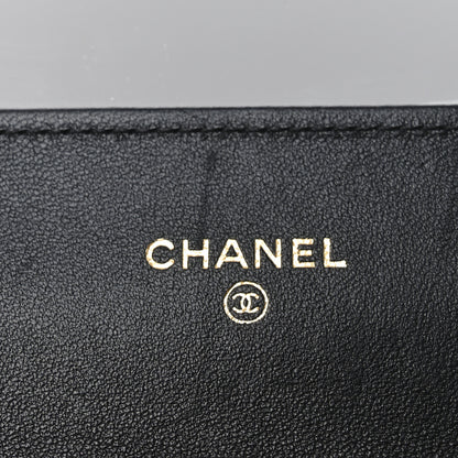 Chanel Lambskin Quilted Timeless CC Wallet On Chain WOC Black 6 of 11