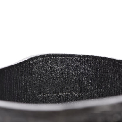 Hermes Crocodile Traces Petit H Simple Tour Bracelet Black 4 of 5