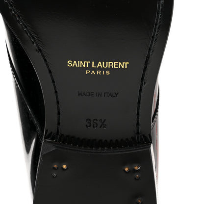 Saint Laurent Patent Calfskin Mens Derby Lace Up Shoes 36.5 Black 6 of 8