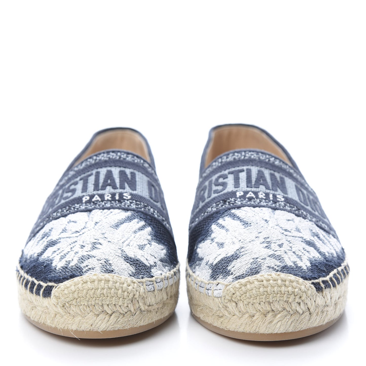 Canvas Tie and Dior Embroidered Granville 15mm Espadrilles 38 Denim