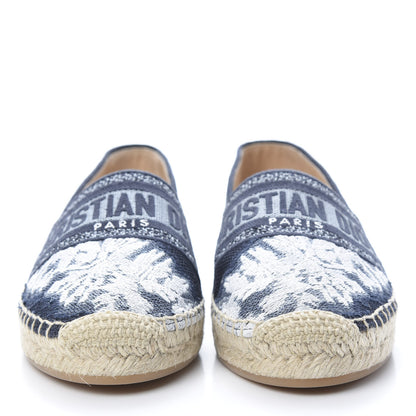 Christian Dior Canvas Tie and Dior Embroidered Granville 15mm Espadrilles 38 Denim 2 of 9