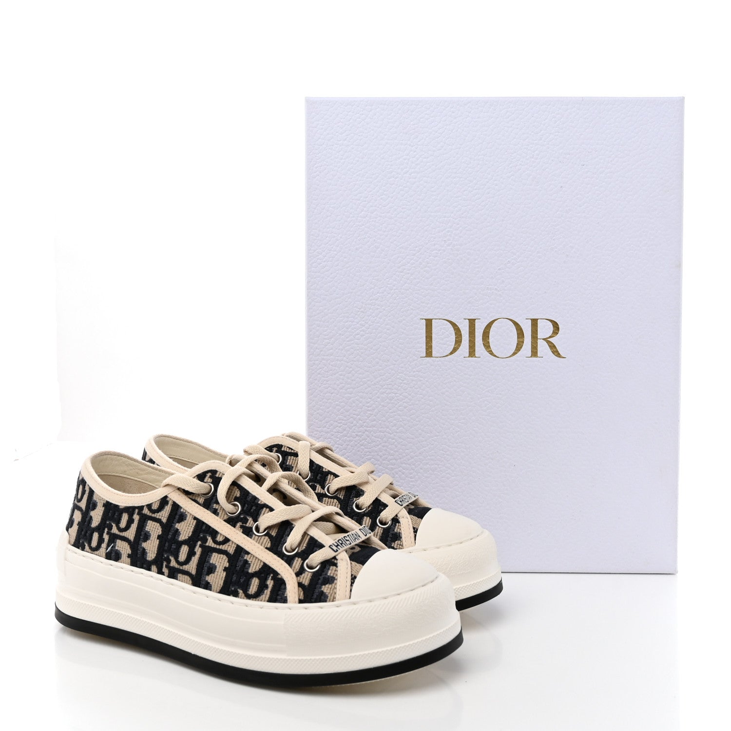 Christian Dior Canvas Oblique Walk'N'Dior Low Top Sneakers 36.5 Deep Blue 15 of 15