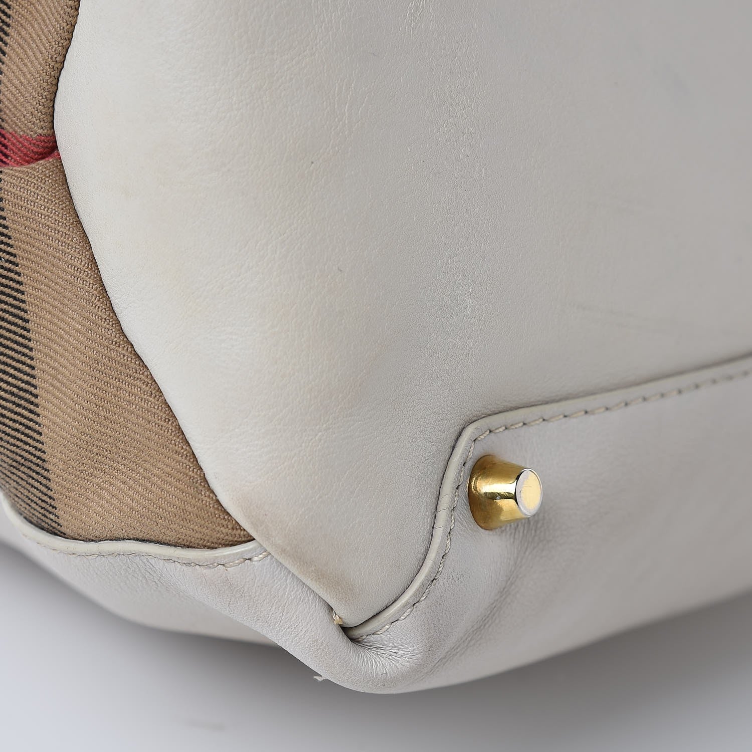 Burberry Smooth Calfskin Medium Banner Tote Off White 17 of 18