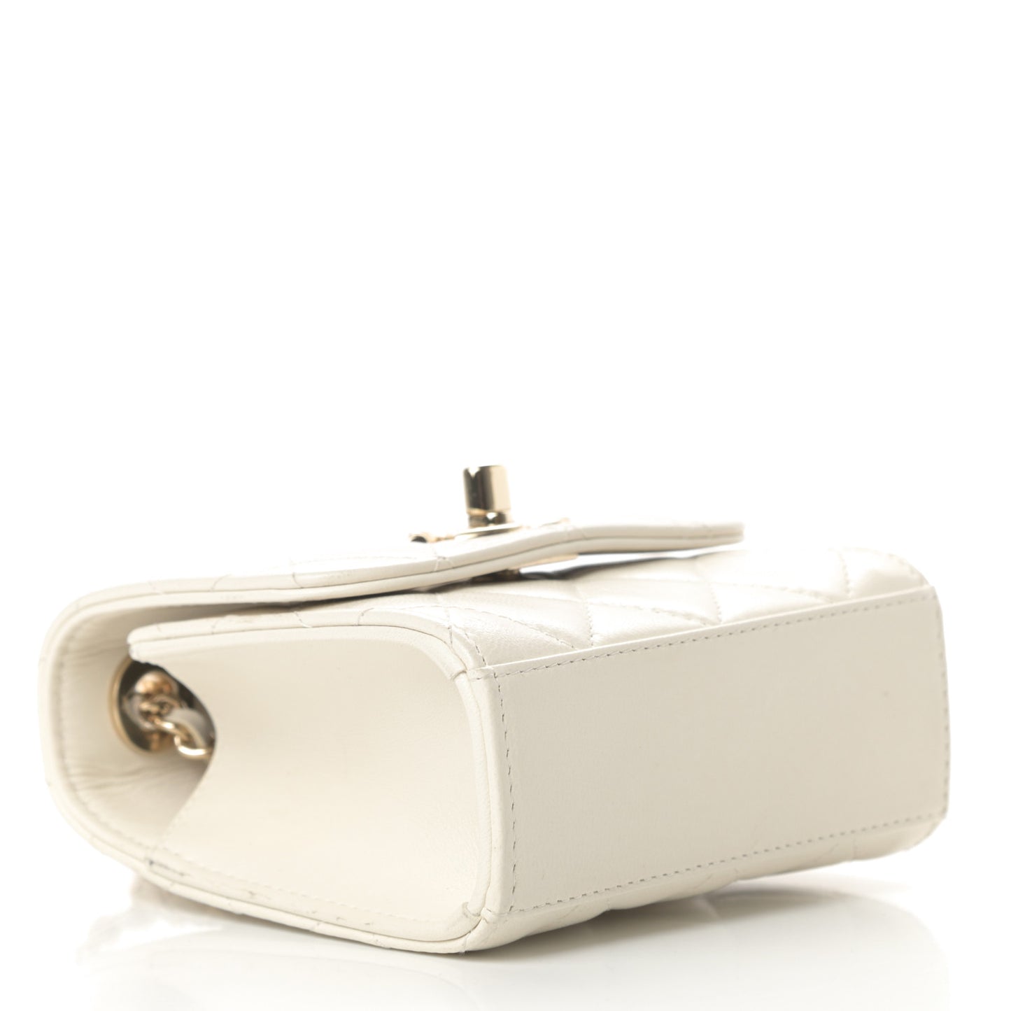 Lambskin Quilted Mini Trendy CC Chain Wallet White