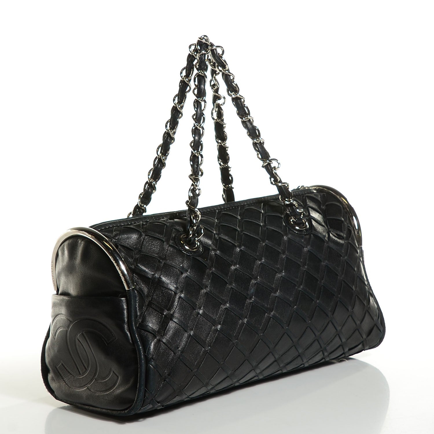 Chanel Lambskin Woven Medium Ultimate Soft Sombrero Bag Black 3 of 7