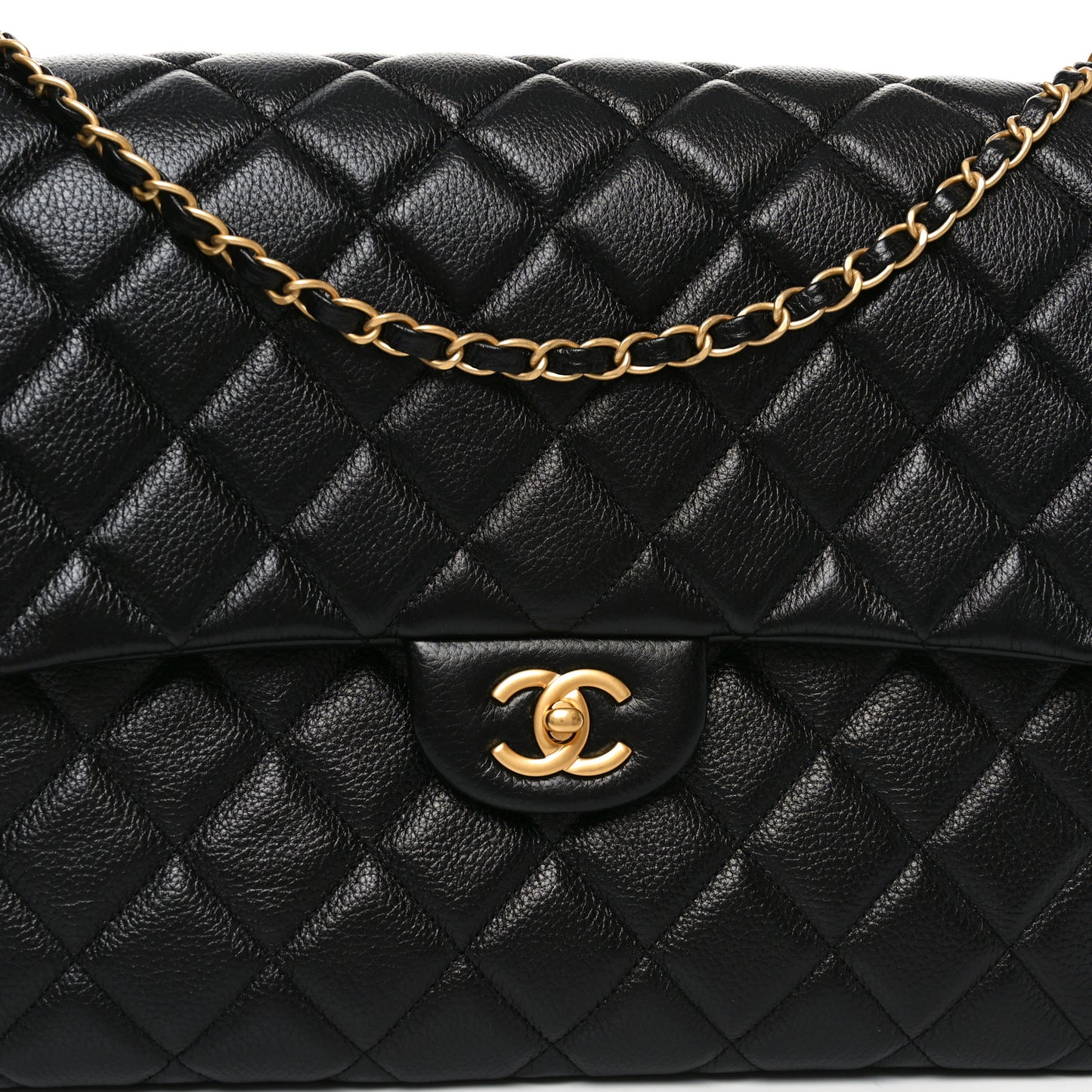 Caviar Quilted Small XXL Travel Flap Bag Black