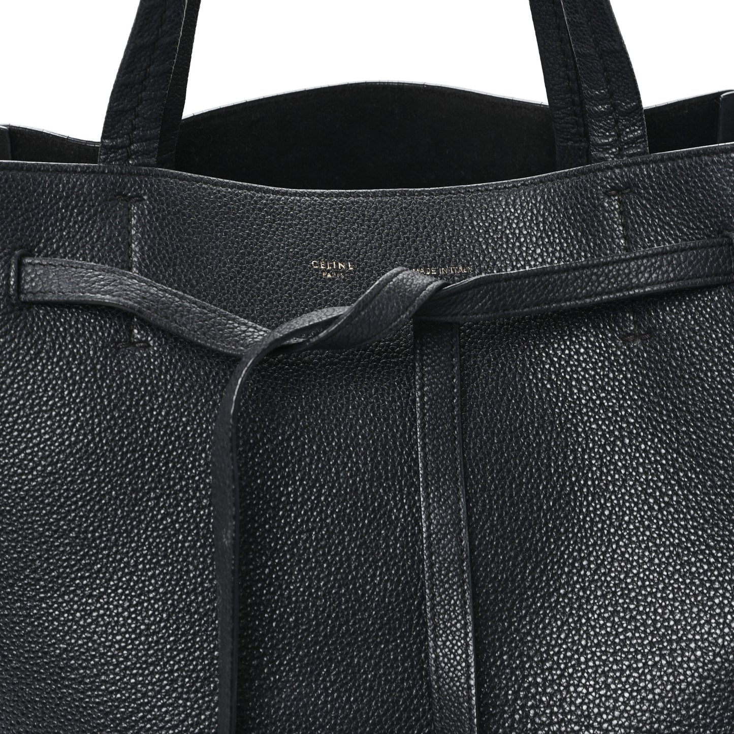 Soft Grained Calfskin Small Belt Cabas Phantom Black
