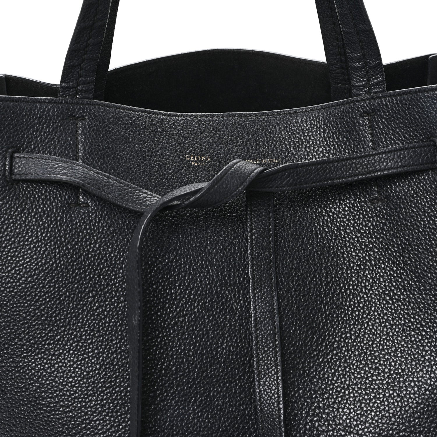 Celine Soft Grained Calfskin Small Belt Cabas Phantom Black 7 of 11
