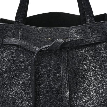 Celine Soft Grained Calfskin Small Belt Cabas Phantom Black 7 of 11
